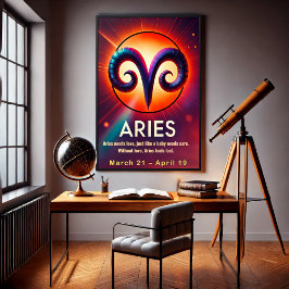 Vibrant Aries Zodiac-tecken Poster
