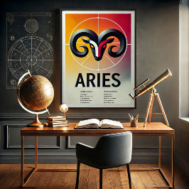 Vibrant Aries Zodiac-tecken Poster