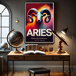 Vibrant Aries Zodiac-tecken Poster