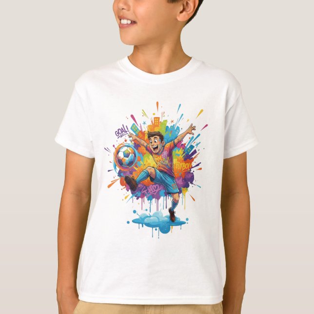 Vibrant Artistic Boy T-Shirt (Framsida)