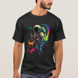 Vibrant astronaut i Space 4 T Shirt
