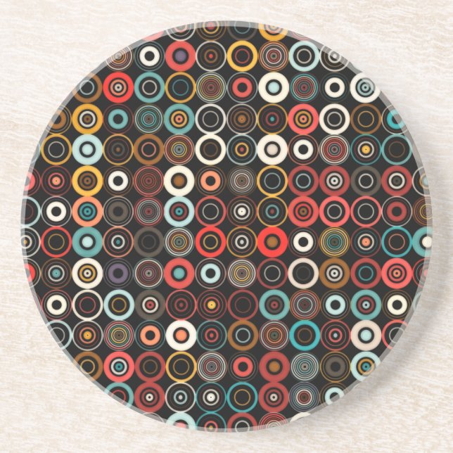 Vibrant återcirkel Underlägg - Boho Chic Design (Framsidan)