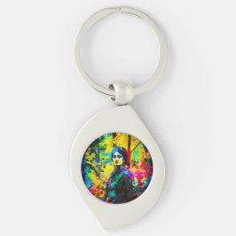 Vibrant Autumn Beauty Swirl Silverfärgad Nyckelring