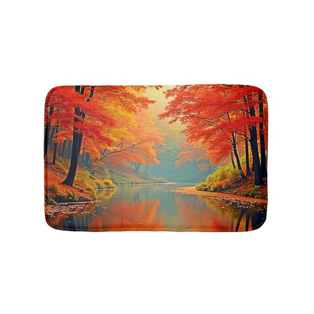 Vibrant Autumn Forest River Badrumsmatta (Framsidan)