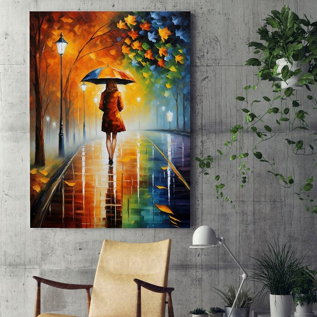 Vibrant Autumn Rainy Höst löv Poster (Skapare uppladdad)