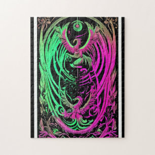 Vibrant Avian Abstrakt Puzzle - 252 Delarare Pussel