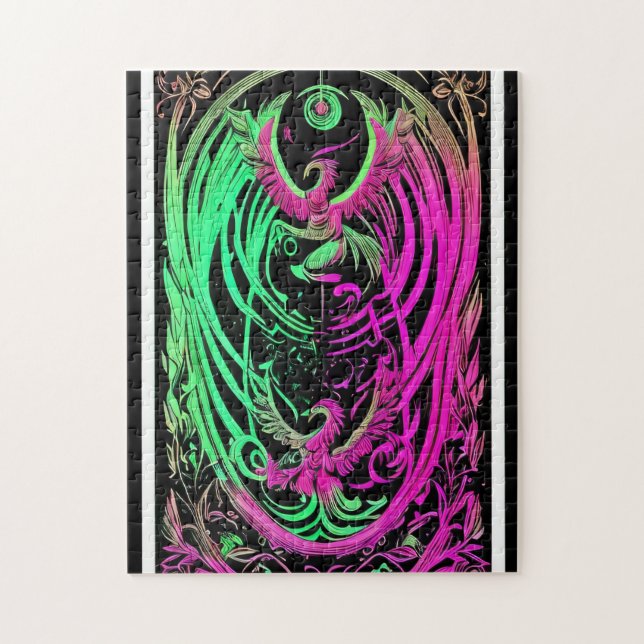 Vibrant Avian Abstrakt Puzzle - 252 Delarare Pussel (Vertikal)