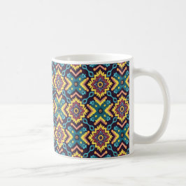 Vibrant Aztec Geometric Blommönster Kaffemugg