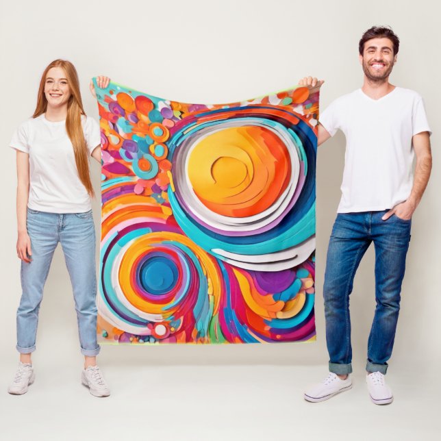 Vibrant Badaist Art Färg Fleecefilt (På plats)