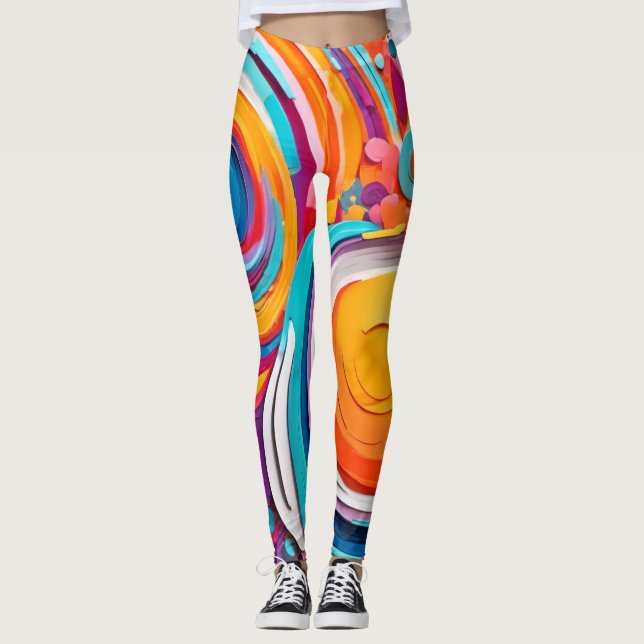 Vibrant Badaist Art Färg Leggings (Framsida)