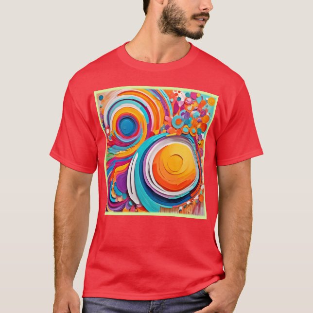 Vibrant Badaist Art Färg T Shirt (Framsida)