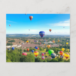 Vibrant Balloon Fiesta-vykort Vykort
