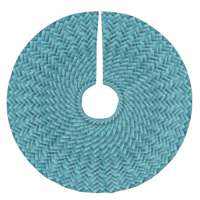 Vibrant Basket-vågcirkel Geometric Mönster Julgransmatta Borstad Polyester (Framsidan)