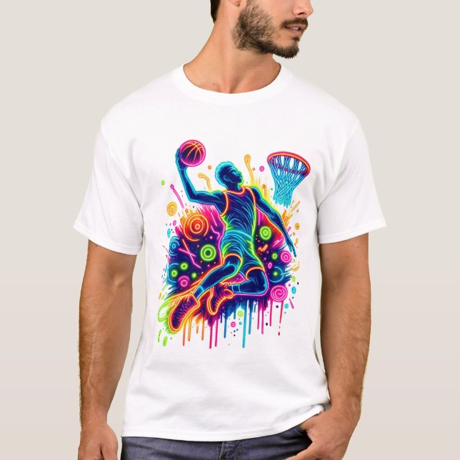 Vibrant Basketball Slam dunk T Shirt (Framsida)