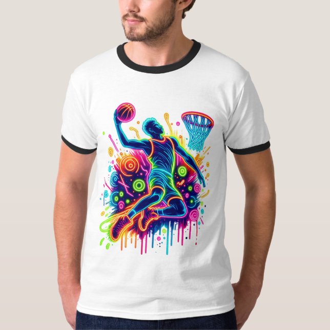 Vibrant Basketball Slam dunk T Shirt (Framsida)