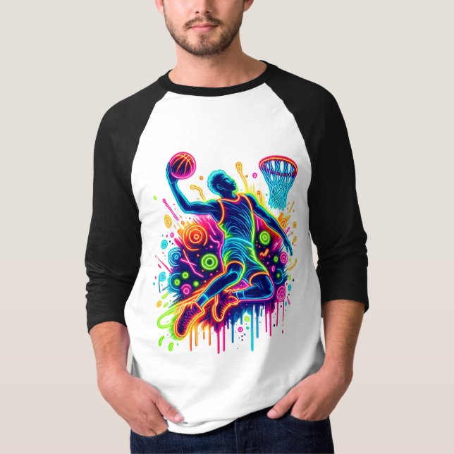 Vibrant Basketball Slam dunk T Shirt (Framsida)