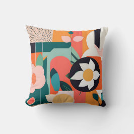 Vibrant Bauhaus Geometric Blommigt Design Kudde