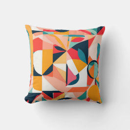 Vibrant Bauhaus Geometric Blommigt Design Kudde