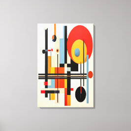 Vibrant Bauhaus-Inspired Geometric Abstrakt Art Canvastryck