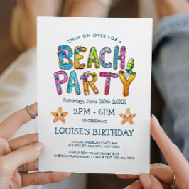 Vibrant Beach Party-inbjudan Inbjudningar