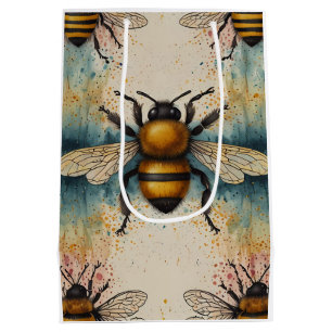 Vibrant Bee Watercolor Mönster