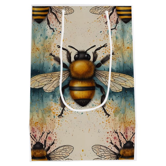 Vibrant Bee Watercolor Mönster (Baksidan)