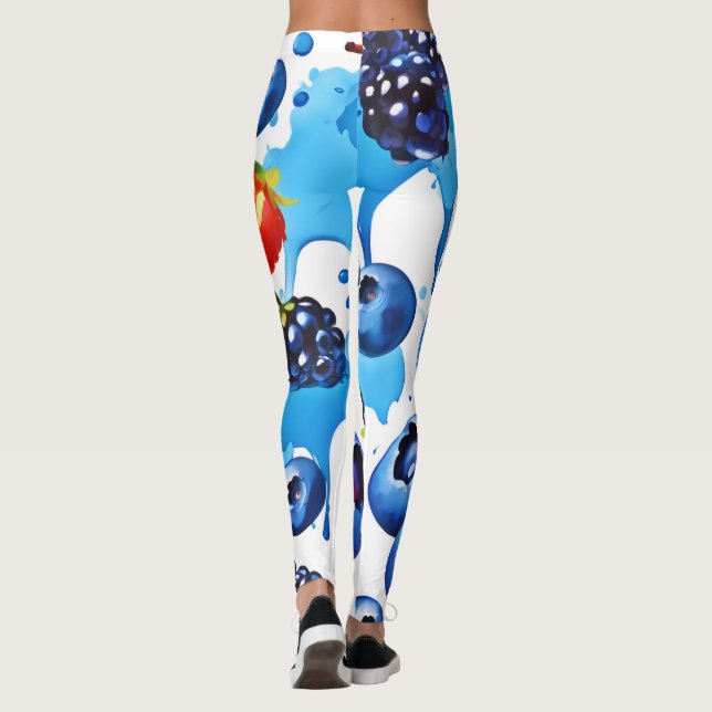 Vibrant Berry Mönster Leggings (Baksida)
