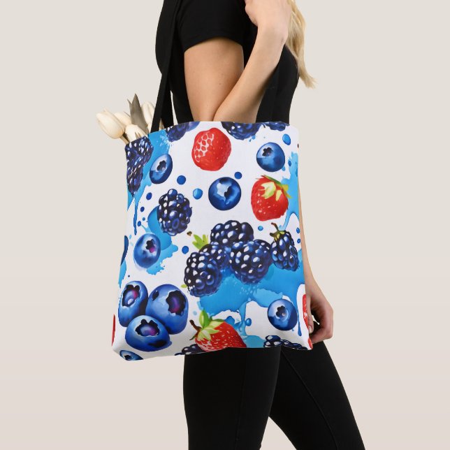 Vibrant Berry Mönster Tygkasse (Närbild)