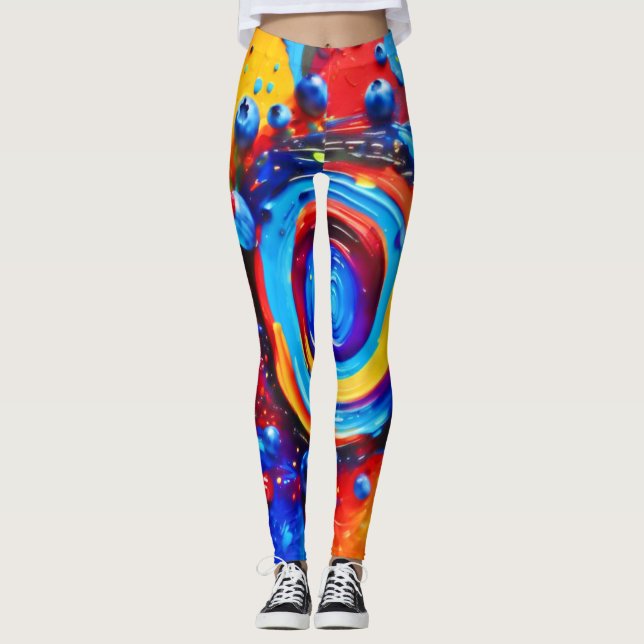 Vibrant Berry Vortex Leggings (Framsida)