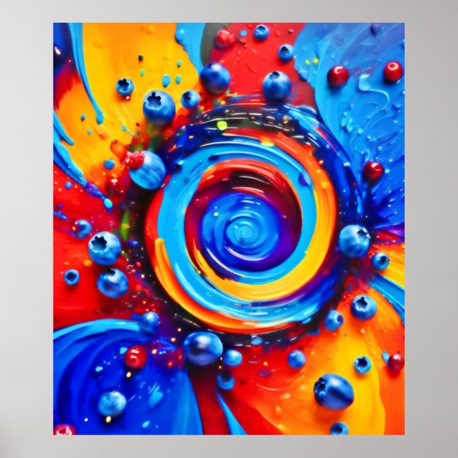 Vibrant Berry Vortex Poster (Framsidan)