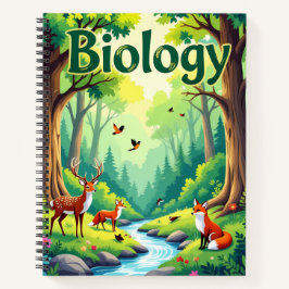 Vibrant Biology Forest Animals Notebook - Personal