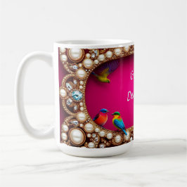 Vibrant Birds Surroded by Ornate Jewelry Ram Kaffemugg