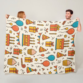 Vibrant Birthday Party Seamless Pattern Fleecefilt