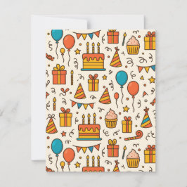 Vibrant Birthday Party Seamless Pattern Meddelande