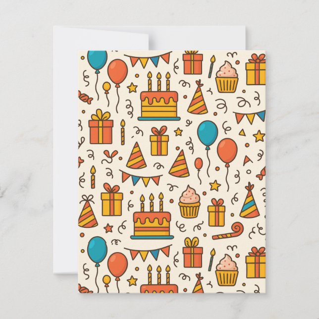 Vibrant Birthday Party Seamless Pattern Meddelande (Framsida)