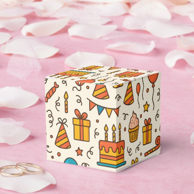 Vibrant Birthday Party Seamless Pattern Presentaskar (Bröllop)