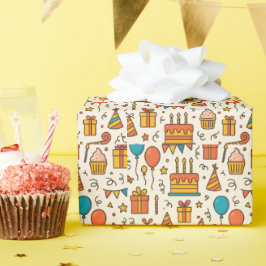 Vibrant Birthday Party Seamless Pattern Presentpapper