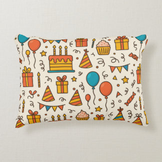 Vibrant Birthday Party Seamless Pattern Prydnadskudde