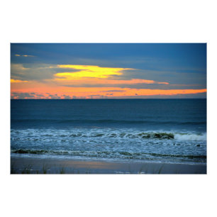 Vibrant blå färgning Soluppgång Fototryck