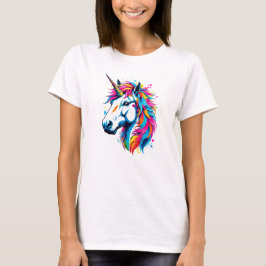 Vibrant Bläck Splatter Unicorn Pop Art, färgstark T Shirt