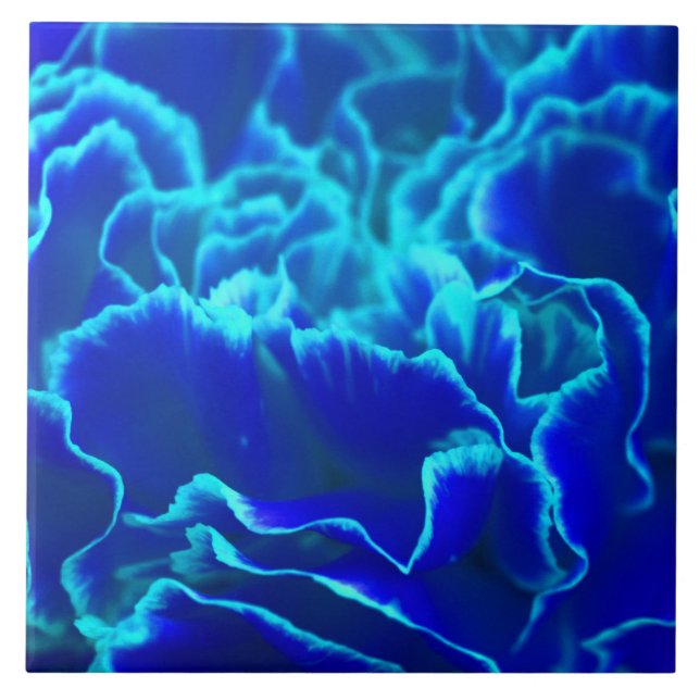 Vibrant blått och blåfärgad blåfärgad blåfärgad bl kakelplatta (Framsidan)