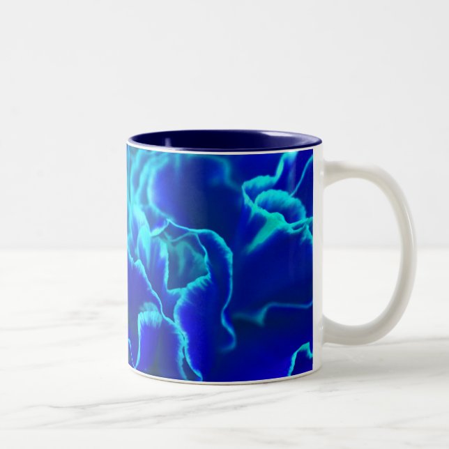 Vibrant blått och blåfärgad blåfärgad blåfärgad bl Två-Tonad mugg (Höger)