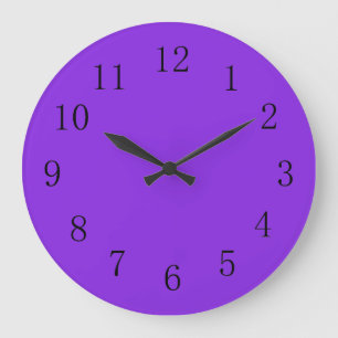 Vibrant blått violett fast Färg Stor Klocka