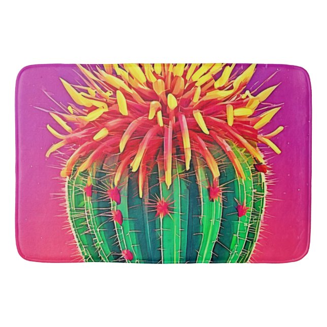 Vibrant Blodkaktus Badrumsmatta (Framsidan)