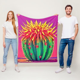 Vibrant Blodkaktus Fleecefilt