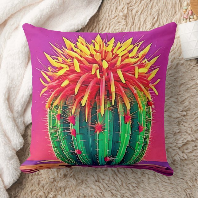 Vibrant Blodkaktus Kudde (Filt)