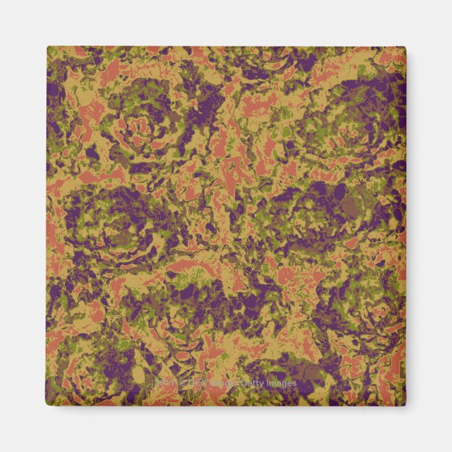 Vibrant blomkamouflage mönster magnet (Framsidan)