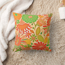 Vibrant Blommar Elegance Mönster Kudde