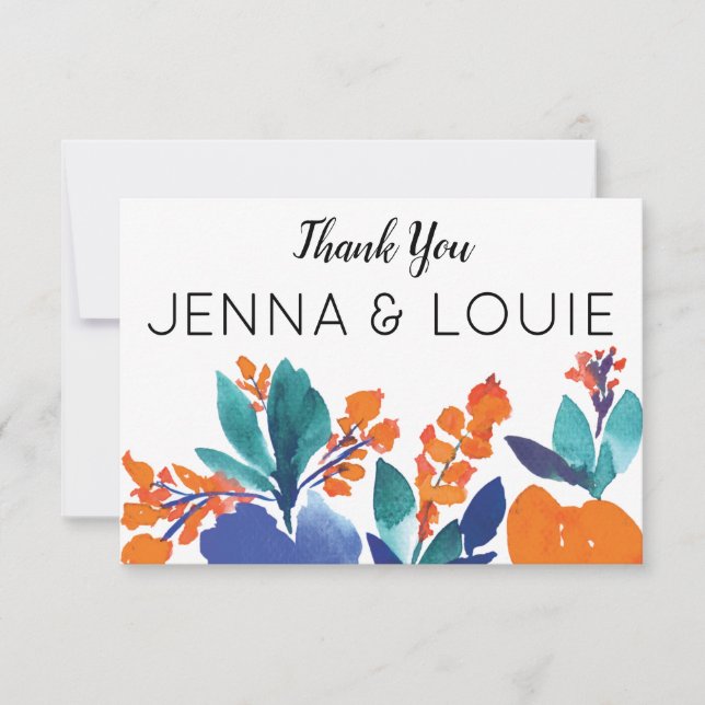 Vibrant Blommigt Bloom - tackkort Inbjudningar (Framsida)