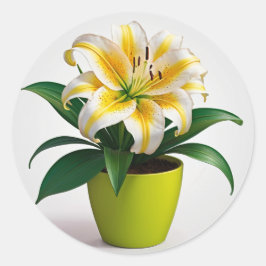 Vibrant Blommigt Botanical Art, Zinnia Flowers Runt Klistermärke